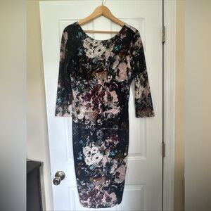 Ice Multicolor Floral Long Sleeve Dress